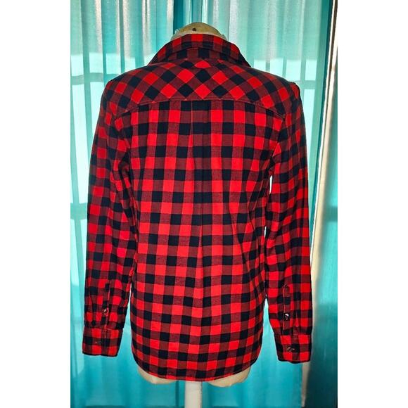 J. Crew pullover red plaid women's shirt small - Picture 2 of 5
